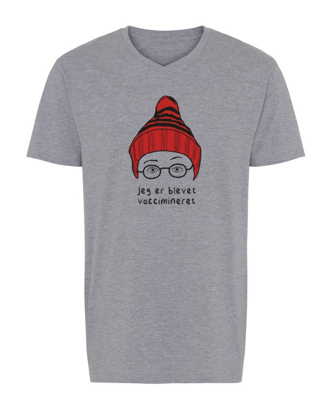 HERRE T-SHIRT V-HALS - VACCIMINERET │ Jeghedderpelle