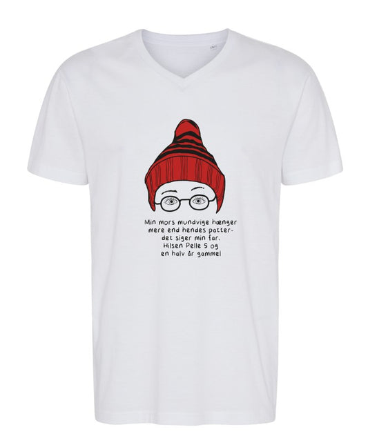 HERRE T-SHIRT V-HALS - MIN MORS MUNDVIGE │ Jeghedderpelle